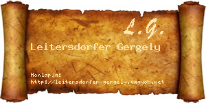 Leitersdorfer Gergely névjegykártya